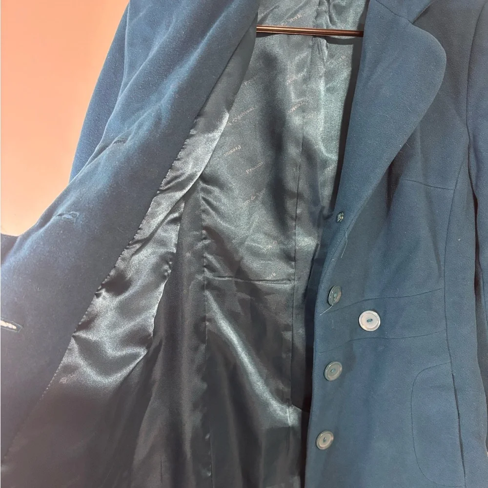 Preston & York Teal, Wool, Trench Coat with Notched Lapel - Picture 7 of 7